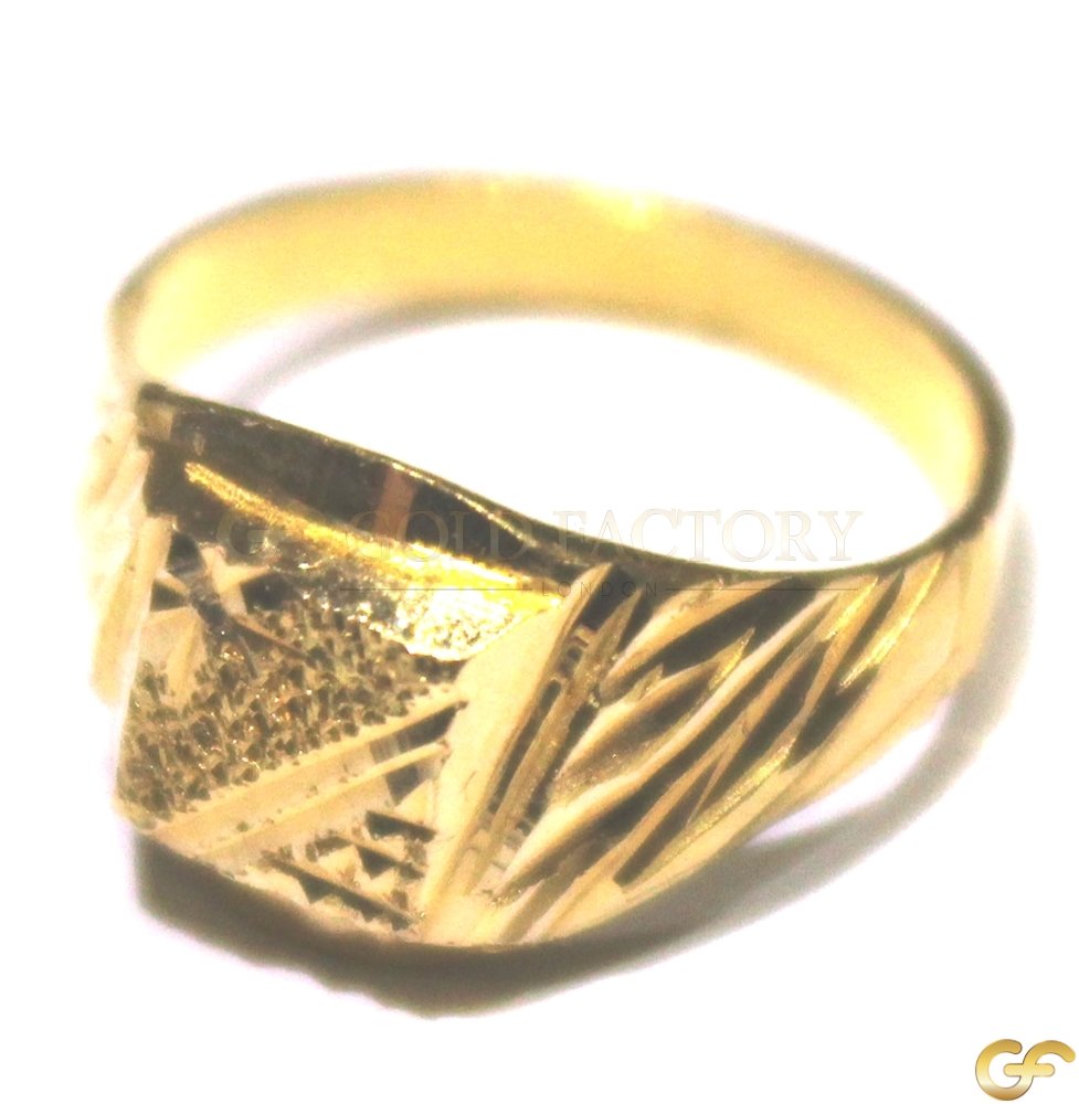 Beautiful Sand Finish Unisex Baby Ring with Diamond Cutting