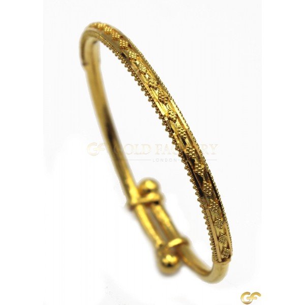 Diamond Cut and Point Style Adjustable Baby Bangle/Kara