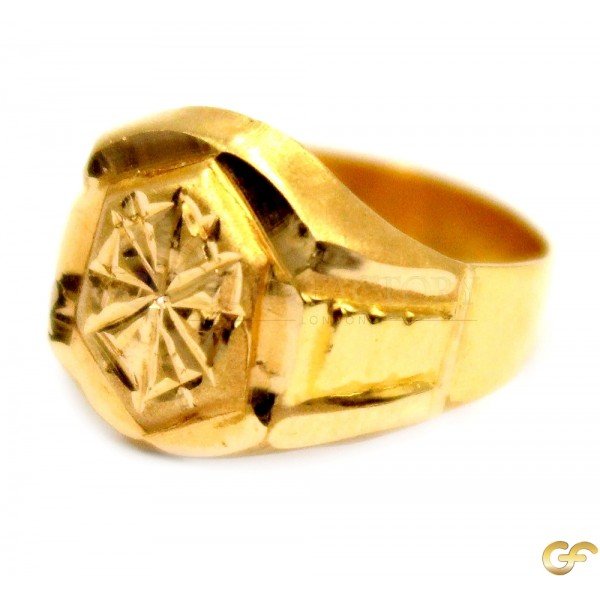 Star with Diamond Cut Baby Ring