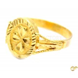 Leaf Design with Lazer Cut Face Baby Ring