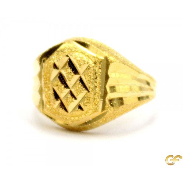 Cross Hatch Design Baby Ring