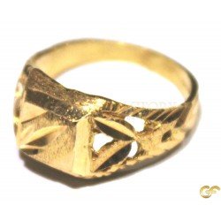 Diagonal Diamond Cut and Sandblast Style Baby Ring