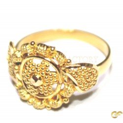 Floral Style Baby Ring with Filigree Design