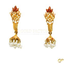 Beautiful Red and White Bead Earrings