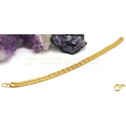 Detailed Flat Bracelet with Intricate Diamond Cut Detailing