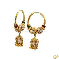 Beautiful Hoops with Red and Green Enamel