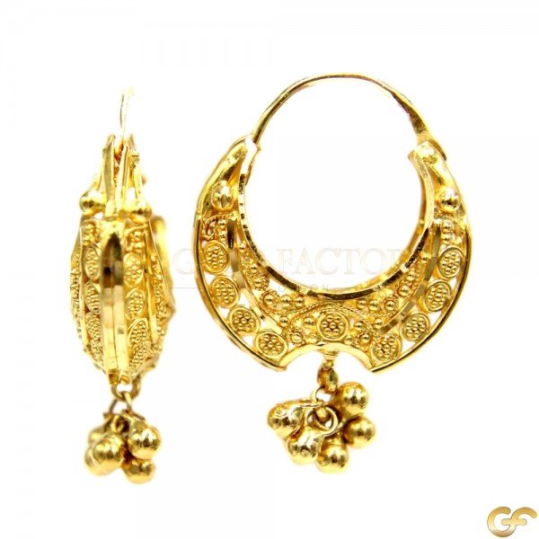 22ct Gold Basket Hoops