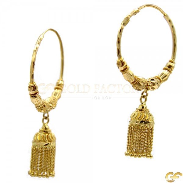 Stunning Round Chandelier Drop Hoops
