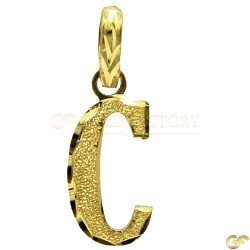 Sandblast Finish 'C' Pendant with Bordering