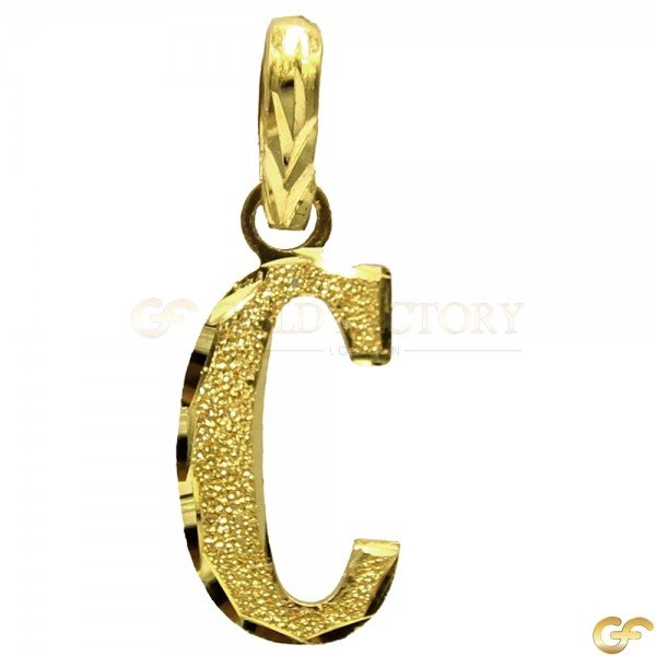 Sandblast Finish 'C' Pendant with Bordering