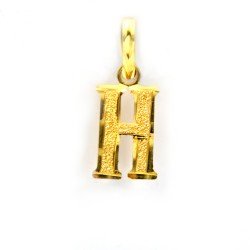 Sandblast Style Cut-Out 'H' Initial Pendant