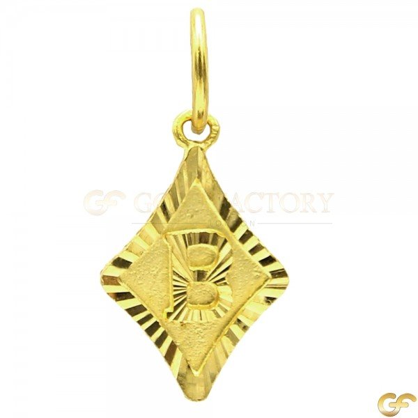 Diamond Shaped 'B' Initial Pendant