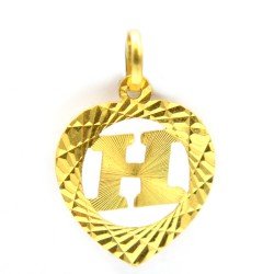 Cut-Out Lazer Cut Embellished 'H' Initial Pendant