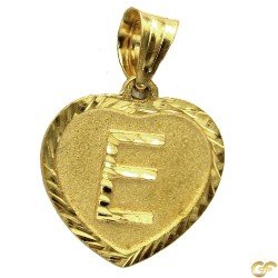 Heart Shaped 'E' Initial Pendant with Beautiful Lazer Cutting