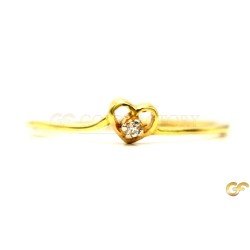Beautiful Heart Ring with Single Stone