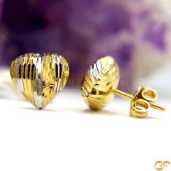 Heart Shaped Lazer Cut Two-Toned Studs