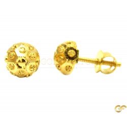 Pair of Panelled Beautiful Yellow Metal Studs