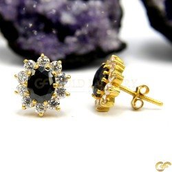 Classic Style White and Black CZ Stone Tops/Studs