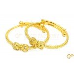 Dual Ball and Filament Style Adjustable Baby Bangle/Kara