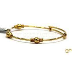 Highly Polished Classic Ball Design Adjustable Baby Bangle/Kara