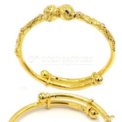 Double Ball Style with CZ Adjustable Baby Bangle/Kara