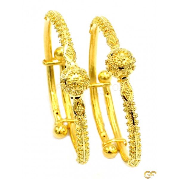 Ball Style Detailed Adjustable Baby Bangle/Kara