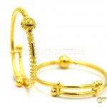 Ball Style Detailed Adjustable Baby Bangle/Kara