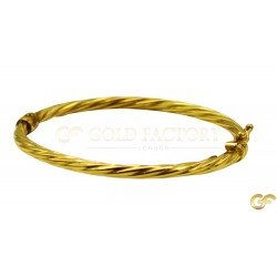 Lovely Yellow Metal Twist Baby Bangle