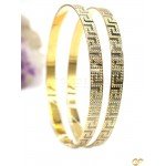 Single Greek Key Bangle with Rhodium Plated Detailing