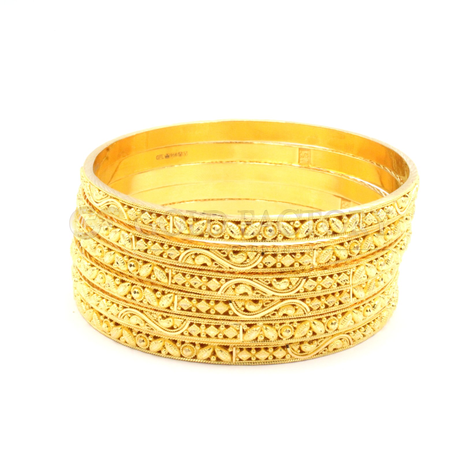 Buy Online Set of 6 22ct Gold Bangles | GoldFactory.co.uk