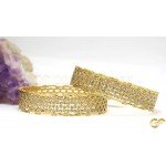 Two Toned 22ct Gold Pair of Wide Bangles