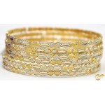 Set of 6 Two Toned 22ct Gold Bangles