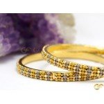 Unique Filigree Style Two Toned Bangles (Pair)