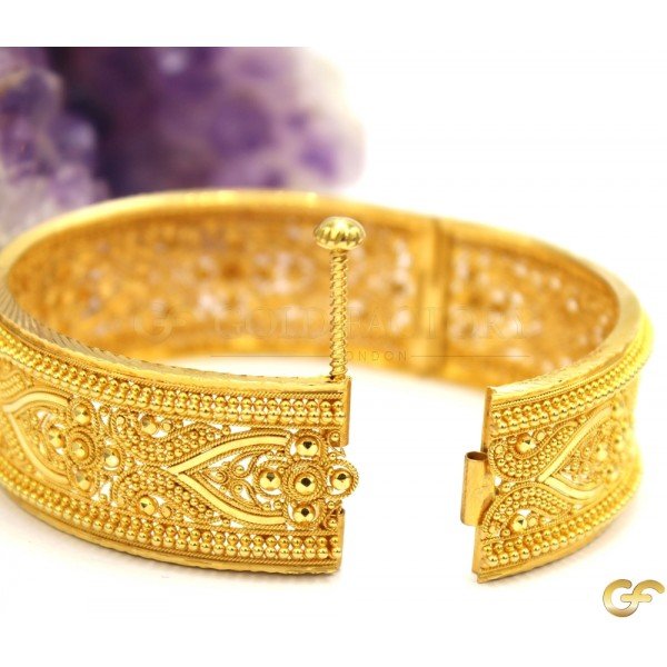 22ct Screw wide Bangle