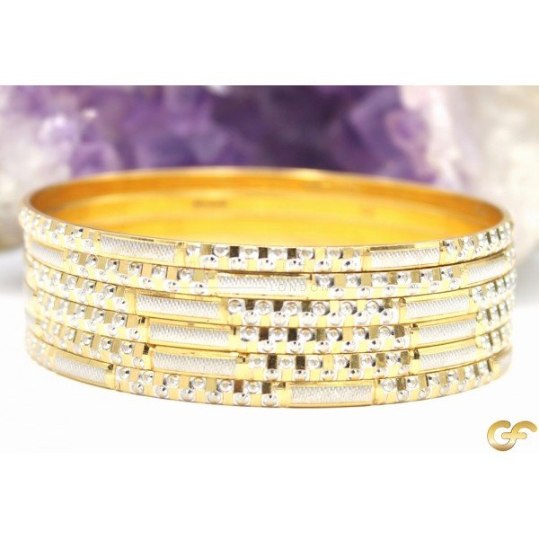 Pretty Set of 6 Rhodium Plated Bangles