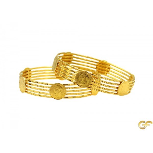 22ct Yellow Gold Bangle with Coins