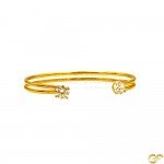 9ct Yellow Gold Bangle with Dual CZ