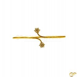 Lovely Yellow Metal CZ Cluster Bangle