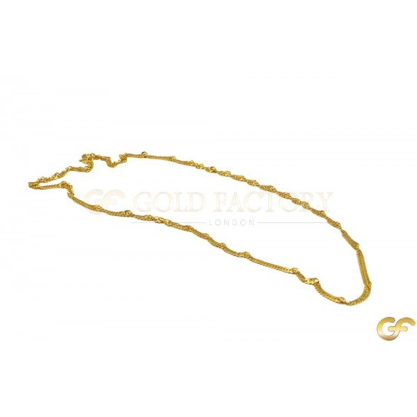 Luxurious Beautiful Yellow Metal Ripple Chain