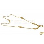 Pretty Beautiful Bead Style Yellow Metal Chain with Drop