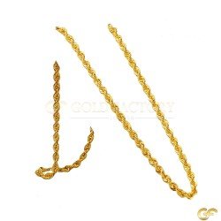 22ct Yellow Elaborate Gold Rope Chain