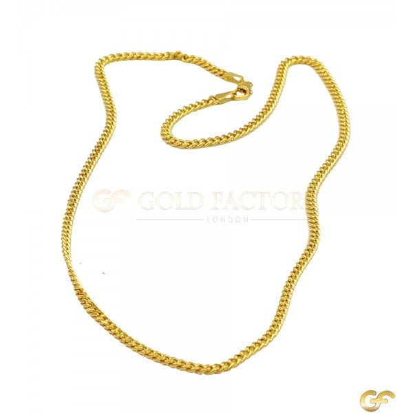 Classic Cuban Curb Style 22ct Yellow Gold Chain