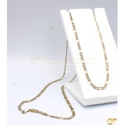 Beautiful Long Figaro Style 9ct Yellow Gold Chain