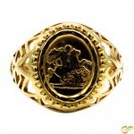 9ct Gold Ladies Coin Style Ring