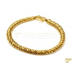 Distinctive Ridged 22ct Yellow Gold Bracelet