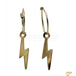 Statement Hoops with Lightning Bolt Drop Charms