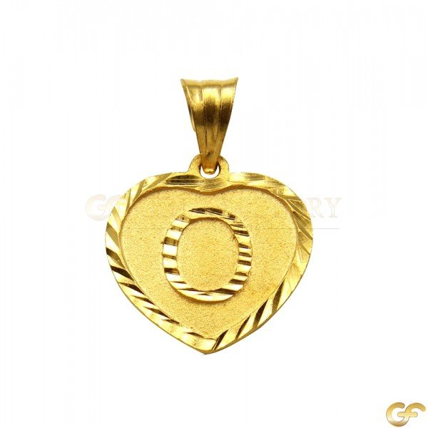 Heart-Shaped Design 'O' Initial Pendant