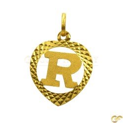 Subtle Drop Shape 'R' Initial Pendant
