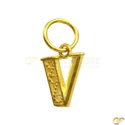 Classic Ornate Cut-Out Style 'V' Initial Pendant