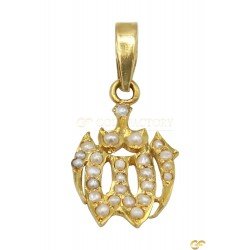 Pearl Allah Beautiful Yellow Metal Pendant